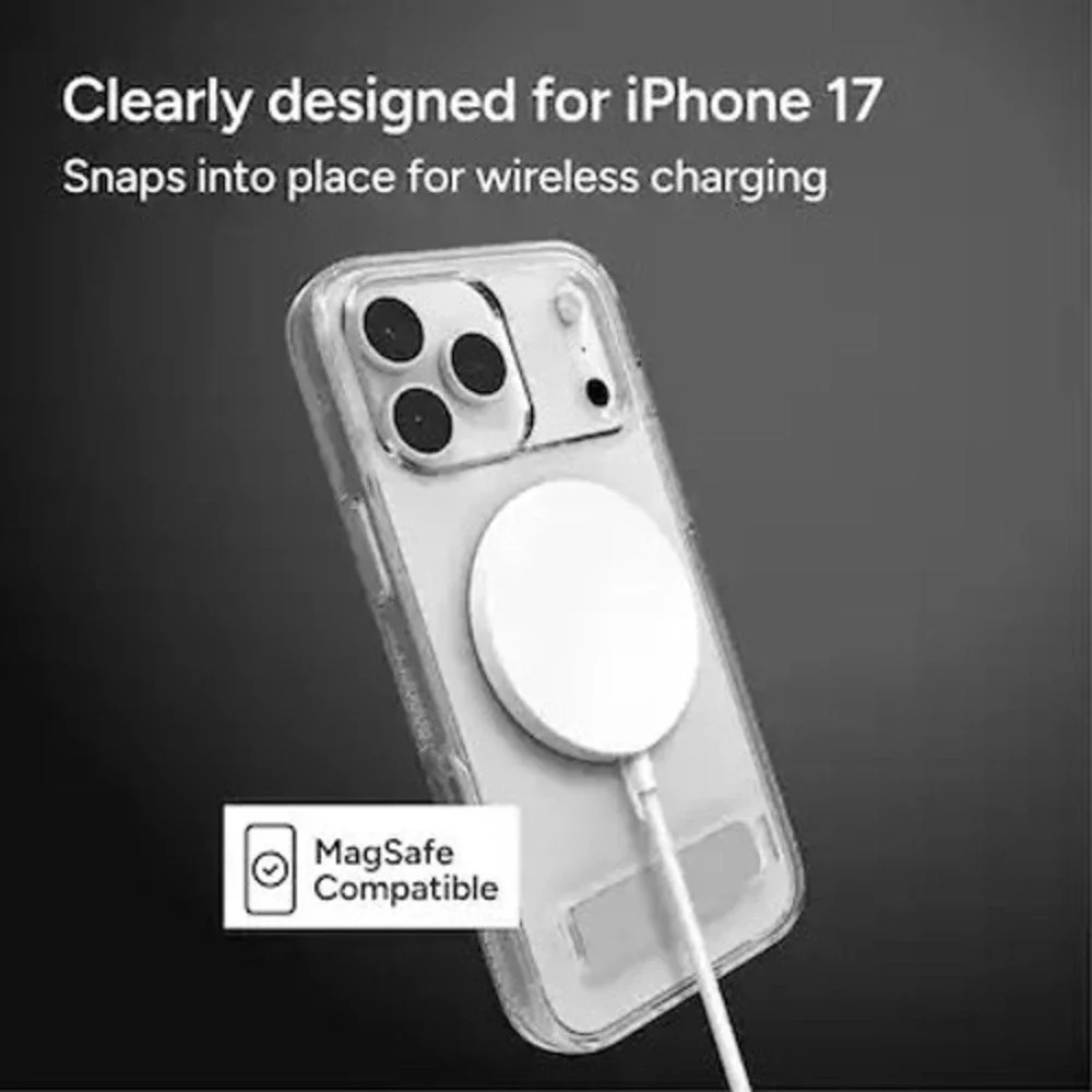 ZAGG iPhone 17 Pro Max Case Clear MagSafe Kickstand 13ft Drop Protection New